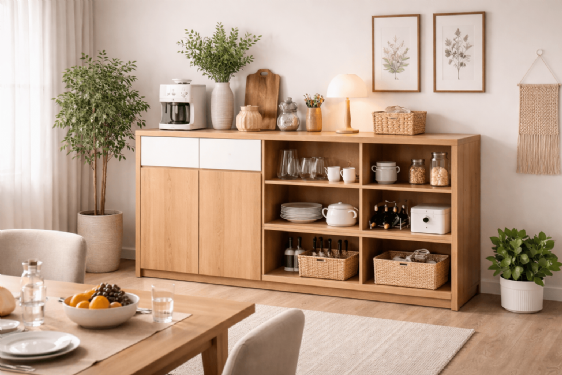 一座好餐邊櫃，讓餐廳更有質感！收納與機能一次升級